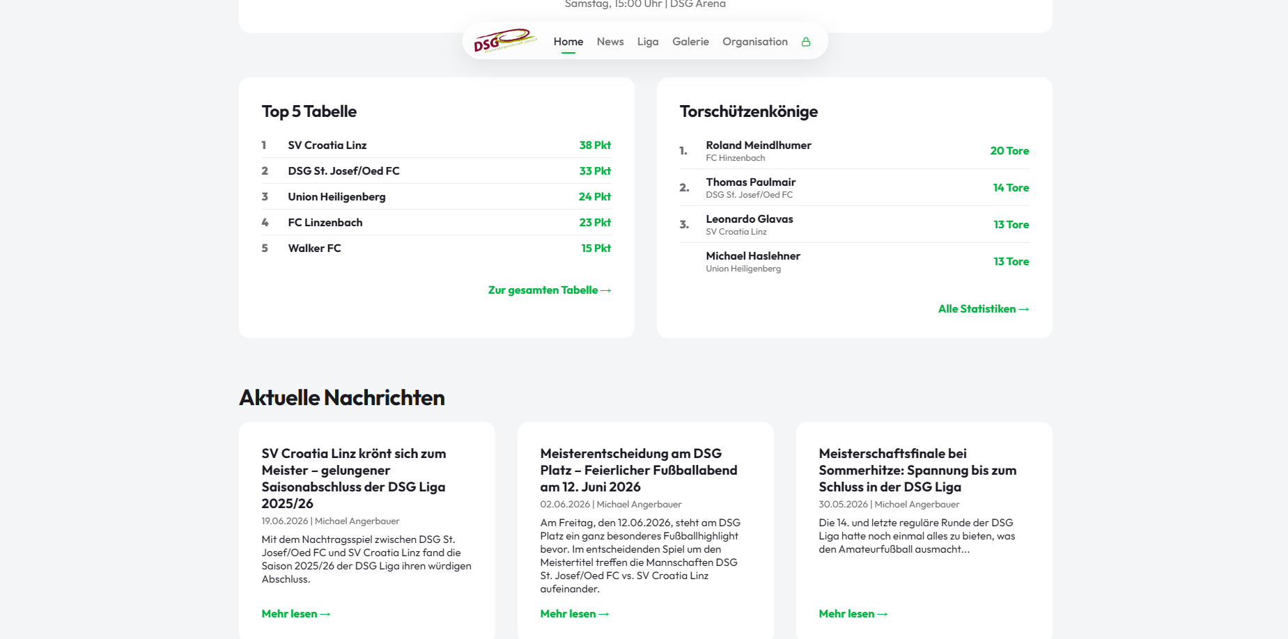 Fussball Liga & Dashboard